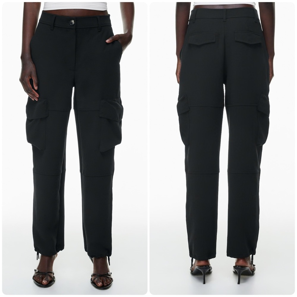 Aritzia Wilfred Womens Black Project Cargo Pants Utilitarian Gorpcore Trousers 4